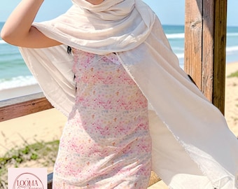 Wool Blend Long Scarf | Women’s Lightweight Solid Color Shawl Elegant All Season Wrap