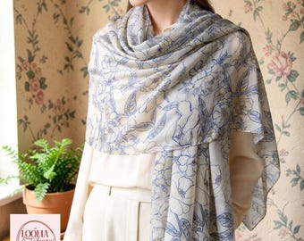 Soft Silk Scarf Shawl | Women’s Sun Protection Headscarf Lightweight All Season Neck Wrap