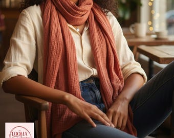 Linen Mini Scarf | Women’s Lightweight Spring Silk Feel Neck Scarf Fashion Accessory