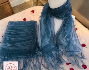 Three-Layer Silk Feel Scarf | Women’s Lightweight Solid Color Shawl Elegant Wrap