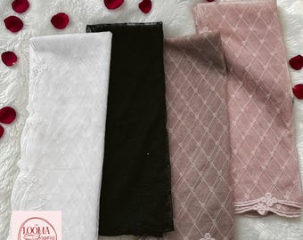 Embroidered Lace Scarf | Women’s Elegant Long Shawl Vacation Wrap Headscarf