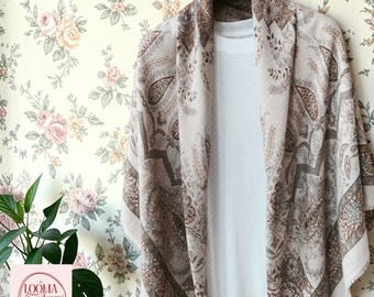 Linen Large Square Scarf | Women’s Lightweight Sunscreen Shawl Elegant Wrap