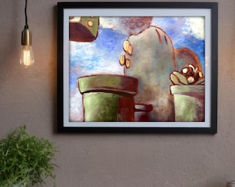 Retro Game Abstract Art Print – Nostalgic Gamer Decor