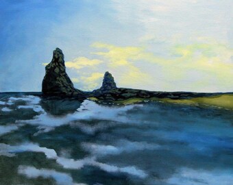 Oregon Coast Serenity: Original Ocean Scene Painting | Coastal Art | Seascape Beauty