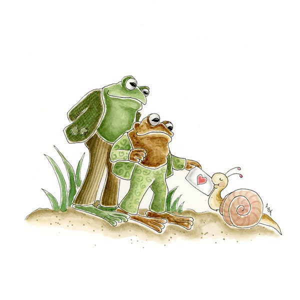 Frog and Toad Nursery/kids room watercolor print