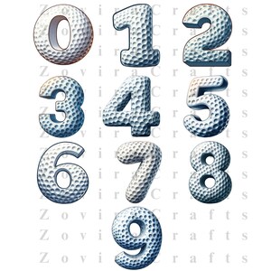 Golf Alphabet PNG | Ball Letters Numbers Set | Sports Sublimation Clipart Design image 3