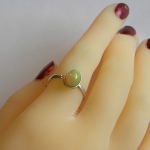 Opal Ring Handmade Ring OOAK Natural Ethiopian Opal Ring Gemstone 9x7mm Sterling Silver Size 7 3/4 Opal Ring Fire Opal Jewelry Free Shipping