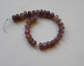 Pink Tourmaline Beads: 4.5-5mm Faceted Gemstone Jewelry Supplies Natural Large Stone Rondel
