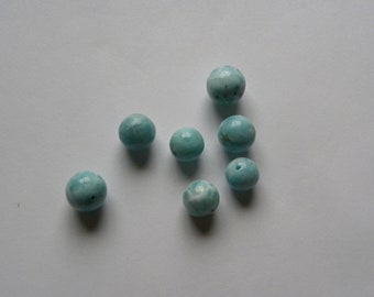 Larimar Beads 6 Beads 9.7 to 11.2mm Blue Dominican Round Balls Gemstone 10gr. Drilled Larimar Beads La73 Blue Larimar Jewelry Supplies