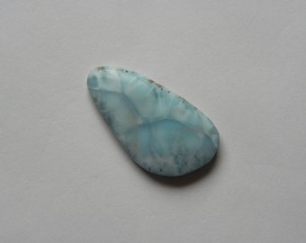 Larimar Cabochon Natural Dominican Sky-Blue Larimar 7.9 Grams Blue Marbled Larimar Gemstone 40.7x22x5.6mm Genuine Blue Larimar Jewelry La12