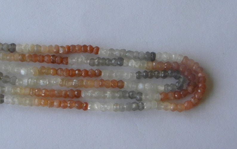 Moonstone Beads Multi Colored 13 Strand 3.5mm Beads Rondelle Moonstone Bead Faceted Gemstone Beads Moonstone Jewelry Supplies Free Shipping