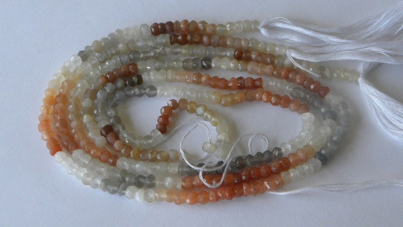 Moonstone Beads Multi Colored 13 Strand 3.5mm Beads Rondelle Moonstone Bead Faceted Gemstone Beads Moonstone Jewelry Supplies Free Shipping
