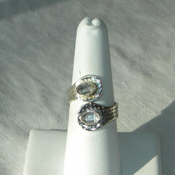 Herkimer Diamond Ring Handmade Semiprecious Gemstone Ring Healing Reiki Sterling Silver Ring Size 8 to 9 Ring Take 20% Off Herkimer Jewelry
