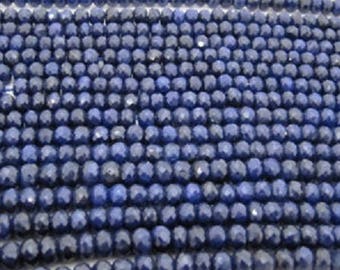 Blue Sapphire Beads 5 to 50 Beads 4-5mm Rondelle Natural Precious Faceted Gemstone Beads Strand Take 20% Off Blue Sapphire Jewelry Supplies