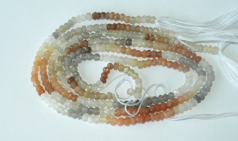 Moonstone Beads Multi Colored 13 Strand 3.5mm Beads Rondelle Moonstone Bead Faceted Gemstone Beads Moonstone Jewelry Supplies Free Shipping