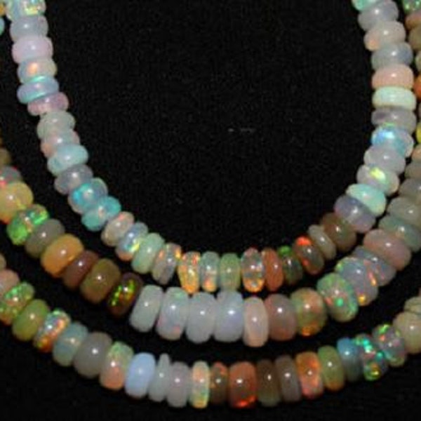 Ethiopian Opal Beads 13 Beads Drilled Rondelle 3-6mm Amazing Loose Strand Semiprecious Gemstone Beads Bridal Fire Opal Jewelry Supplies