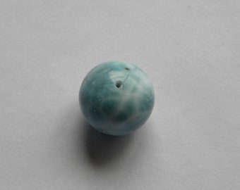 Larimar Bead Drilled Larimar Ball 17x17mm Natural Blue Dominican Larimar Round Gemstone Drilled Marbled Larimar Lw10 Blue Larimar Jewelry