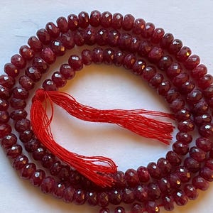 Red Ruby Beads Drilled 3.5mm Beads Faceted Rondelle Genuine Precious Gemstone Pigeon Blood Red Ruby Jewelry Supplies Fast USA Seller