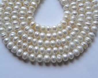 Pearl Beads Natural 8" Strand Drilled Fine 5mm Natural White Fresh Water Pearl Beads Gemstone Beads White Pearl Jewelry Craft Supplies