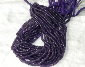 Purple Amethyst Bead Natural 12.5" Strand 3mm Semiprecious Faceted Amethyst Gemstone Bead Amethyst Jewelry Craft Supplies FREE Shipping