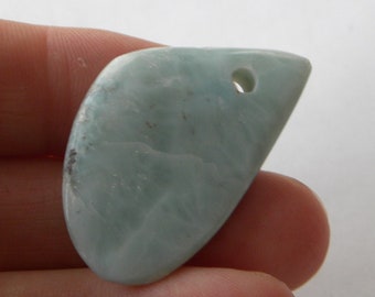 Larimar Pendant Bead Natural Dominican Blue Semiprecious Gemstone 40x24x8mm Drilled Cabochon Lw6 Blue Larimar Jewelry Supply Free Shipping