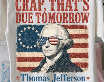 Skit som kommer imorgon png, Thomas Jefferson rolig lärare och elev png, patriotisk 4 juli skolhumor png, USA-grafik för nedladdning