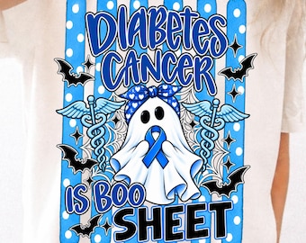 Diabetes Is Boo Sheet Png, Halloween Ghost Diabetes Awareness Design, Spooky Diabetes Support, Cute Ghost Awareness, Halloween Medical Png