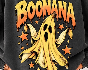 Funny Boonana Halloween Png, Ghost Banana Png, Cute Spooky Banana, Cool Halloween Fruit, Funny Halloween Character, Retro Fall Sublimation