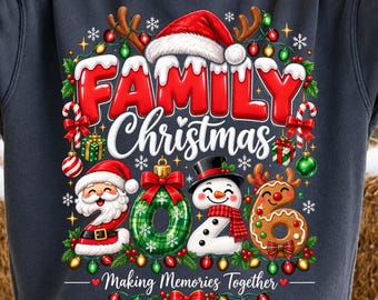 Family Christmas 2026 Png, Matching Xmas Squad Design, Santa Family Christmas, Holiday Family Outfit Design, Christmas Celebration Png