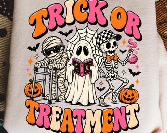 Trick Or Treatment PT Png, Physical Therapy Ghost Halloween Design, Funny Physical Therapist Halloween, Rehab Healthcare Spooky Season