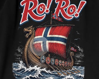 Ro Ro Noruega Png, Barco de aficionados al fútbol noruego Png, Aficionado al fútbol noruego Png, Celebración de drakkar vikingo Png, Sublimación del orgullo noruego