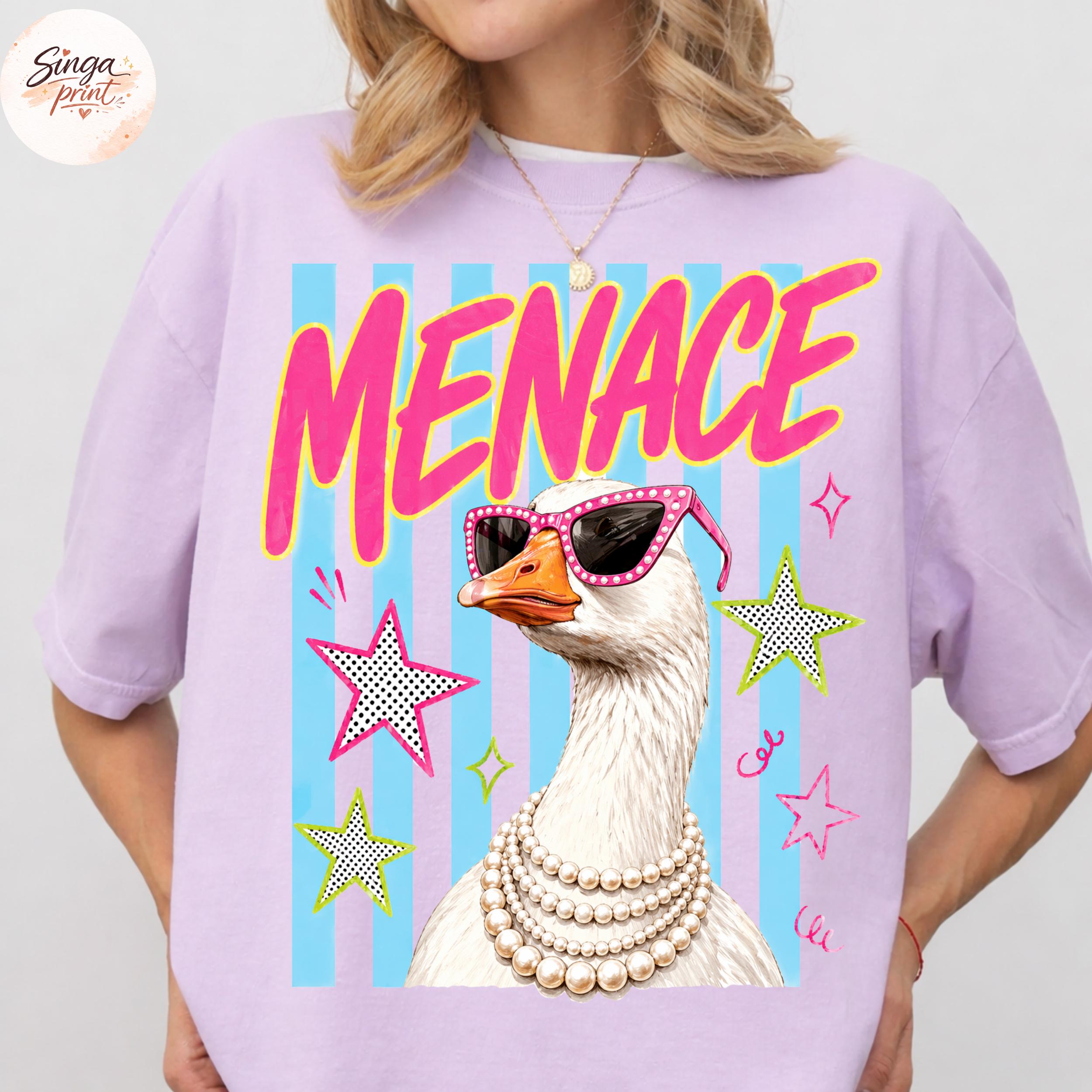 Striped Menace Goose Png, Sassy Goose Pink Sunglasses Png, Funny Chic ...