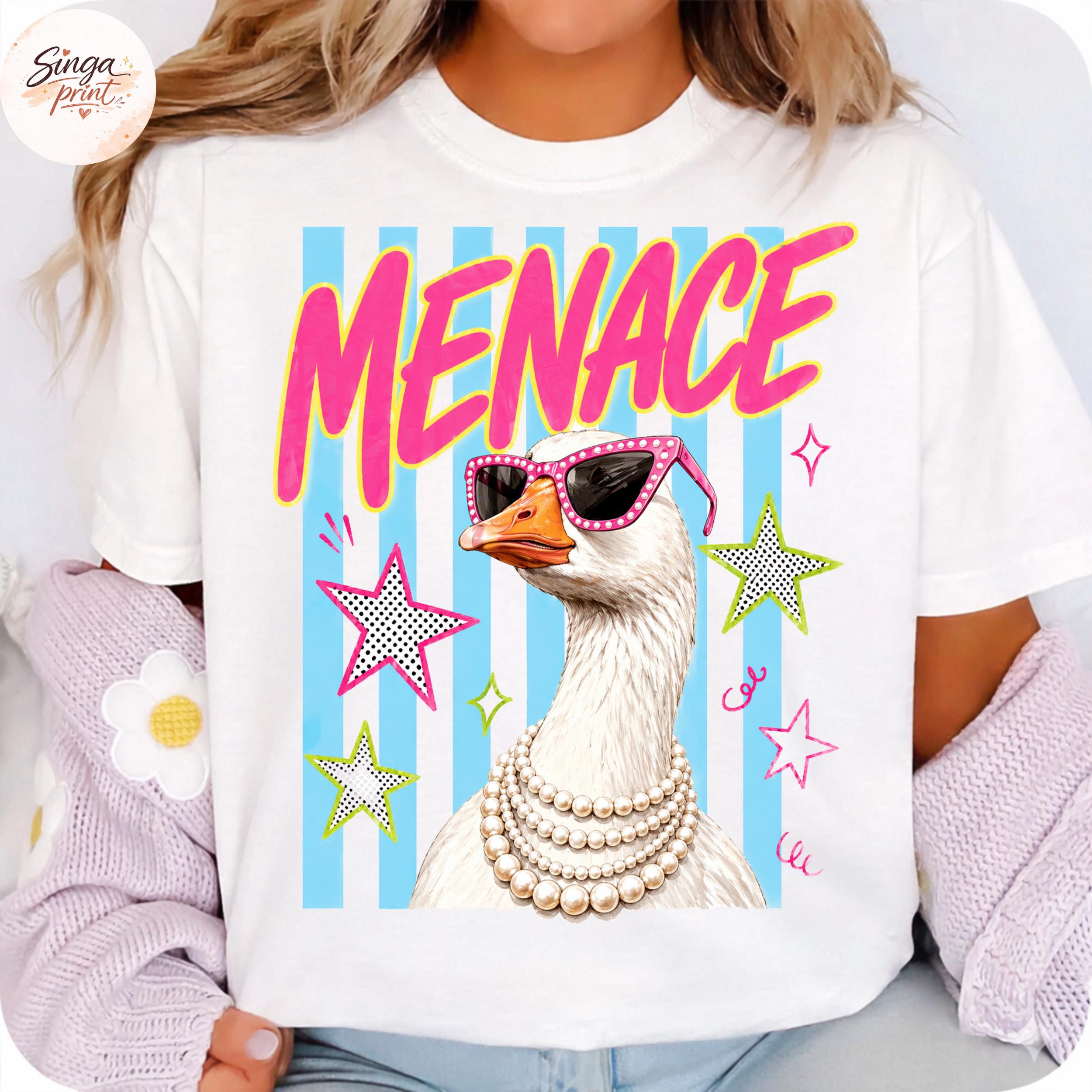 Striped Menace Goose Png, Sassy Goose Pink Sunglasses Png, Funny Chic ...