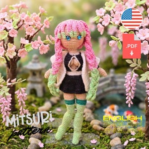 Mitsuri Amigurumi Crochet Doll Pattern (PDF), Demon Slayer Anime Crochet, Beginner Friendly