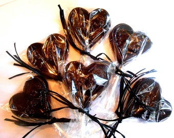 BLACK LICORICE CANDY, Heart Lollipops, Rock Sugar, Candy Heart , Round , Shards, Divorce Party