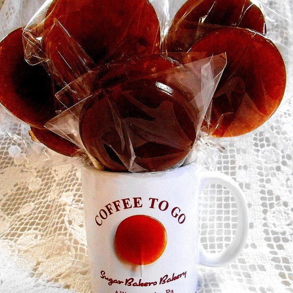 8  ORGANIC COFFEE LOLLIPOPS Coffee to Go, Bulk, Brewed, Organic Coffee, Lollipop, Coffee Shops, Boutiques, Delis, Restaurants