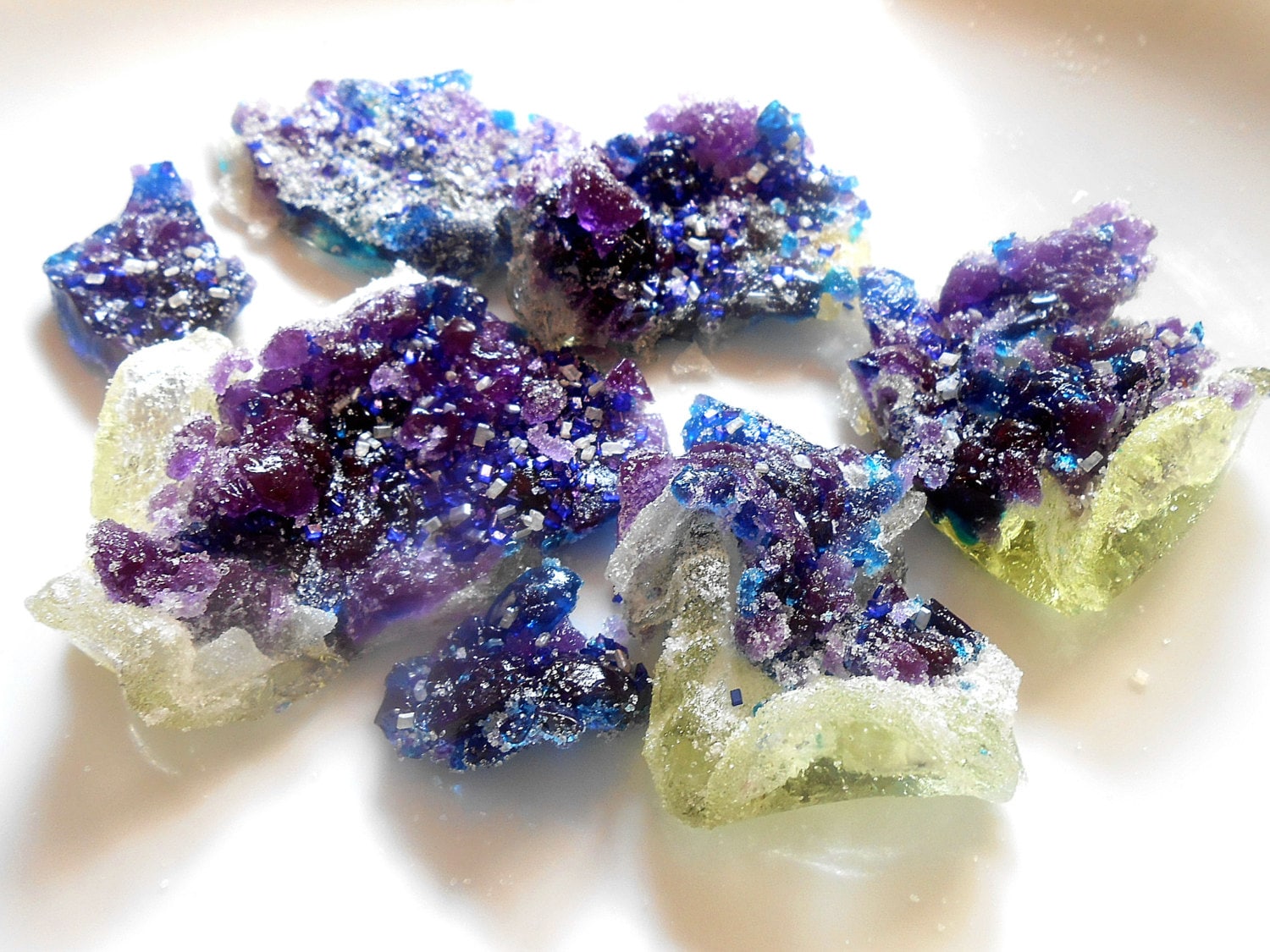 Purple Amethyst Crystals Edible Candy Cake Birthstone Druzy Etsy