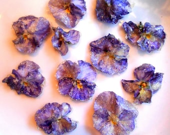 Organic Candied Flowers, Edible Violas, Cupcake Toppers, Wedding Cakes