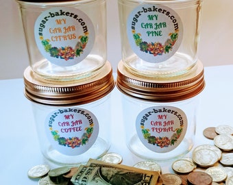 CAR AROMA BANK The Coin Collector, Auto Change Bank, Car Jar Gift Boxed in 5 Aromas Plus Personalization Option