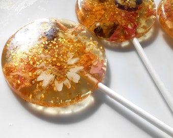 EDIBLE PARTY FAVORS 24 Real Edible Flowers: Lollipops, Gold, Pinks Fresh  Bachelor Buttons, Daisies, Orchids, Violas,