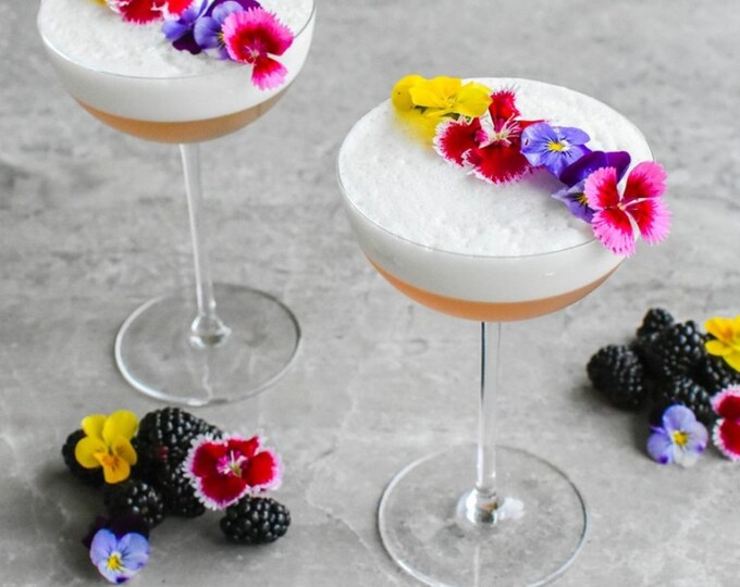 Featured listing image: EDIBLE FRESH COCKTAIL 250 Flowers Overnight, Garnishes, Floral Delight Cocktail, Recipe Included, Micro Dianthus, Violas