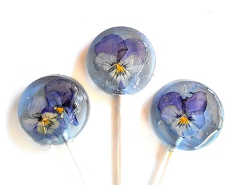 EDIBLE PARTY FAVORS Wedding Favors, Spring Flowers, Flower Lollipops, Flower Lollipop, Blueberry Ice, Viola Party Favor, Sweet, Weddings  25