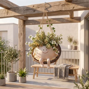 Schaukel Blumentopf Hängen Pflanzer Kreative Sukkulenten Topf Balkon Wand Dekor Wohnzimmer Blumenampel