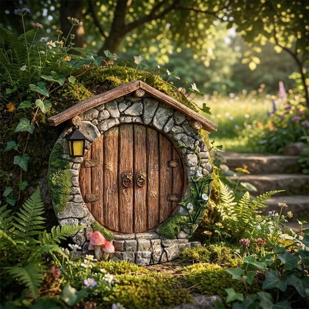 Porte de fée miniature jardin gnome cour art sculpture décoration