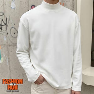 High Neck Pullover | Slim Long Sleeve Top | Daily Wear | Modern Streetwear Style