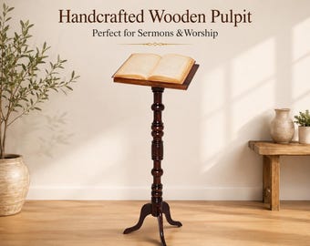 Solid Wooden Handcrafted Pulpit Stand: Church Lectern Podium for Sermons