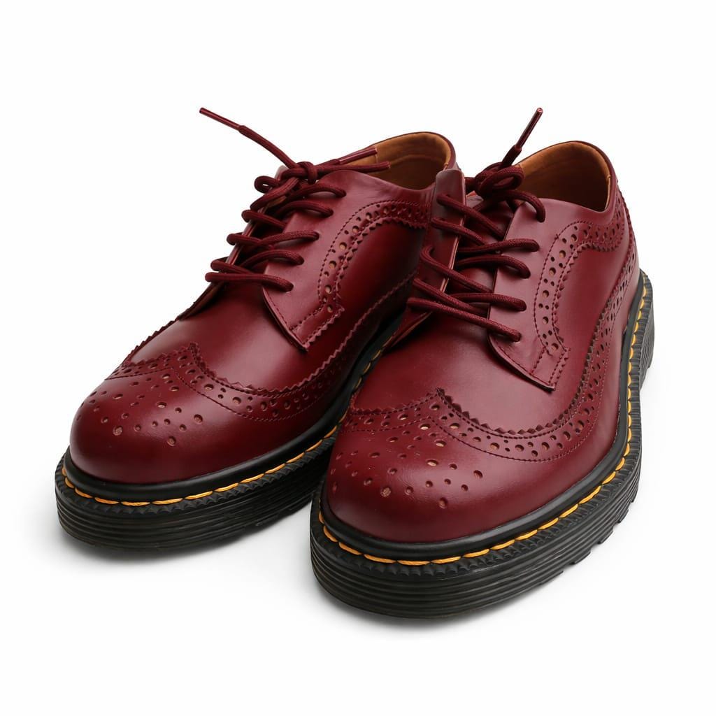 burgundy dress shoes women's Barefoot Oxford Shoes Women - Laced Burgundy