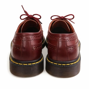 Burgundy Leather Brogue Shoes for Men – Handmade Oxford Derby Shoes, Vintage Style Formal & Casual Leather Footwear image 5