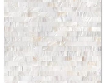 White Seamless Brick Mother of Pearl Backsplash Tile for Bathroom Kitchen and Shower Wall Tile