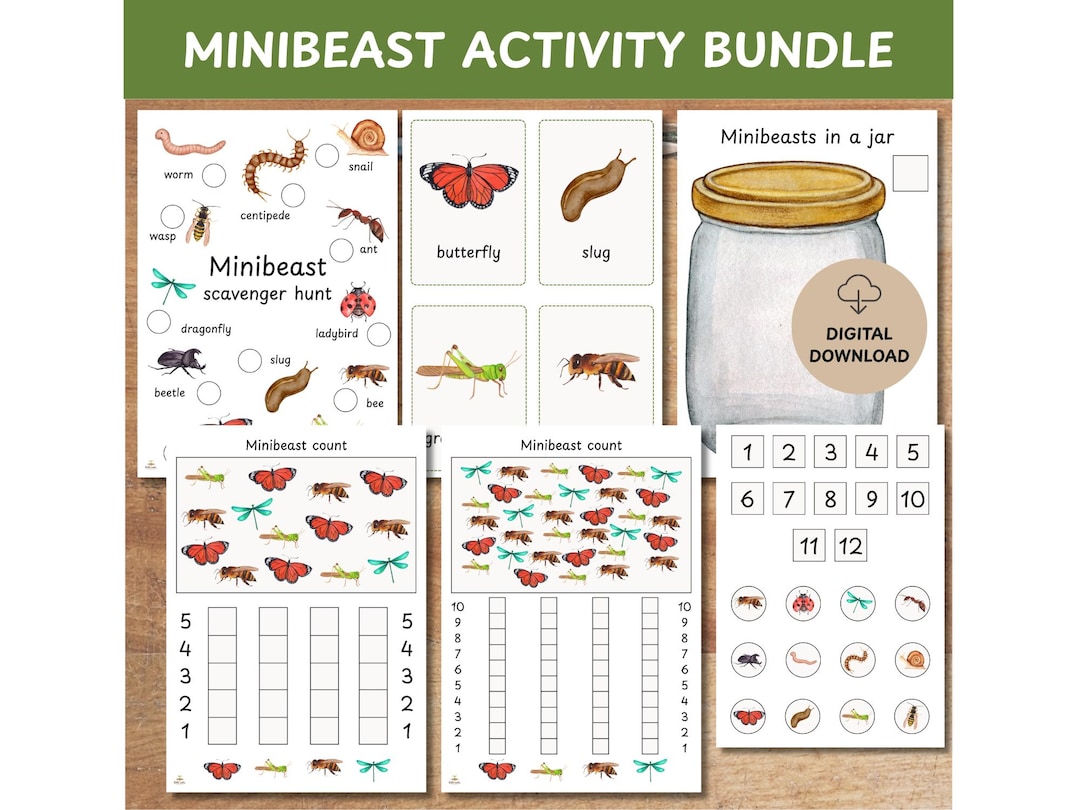 Minibeast Activity Worksheet Printable, Numbers to 10, Forest School ...